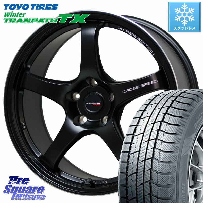 TOYO ウィンター トランパス TX 2023年製 スタッドレス 215/50R17 HotStuff クロススピード CR5 CR-5 軽量 BK ホイール 17インチ 17 X 7.5J +40 5穴 100