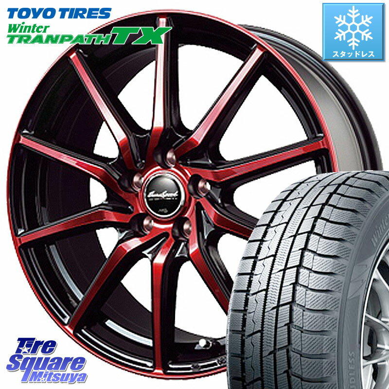 TOYO ウィンター トランパス TX 2023年製 スタッドレス 215/50R17 MANARAY MID Euro Speed S810 レッド ホイール 17インチ 17 X 7.0J +50 5穴 100 インプレッサ