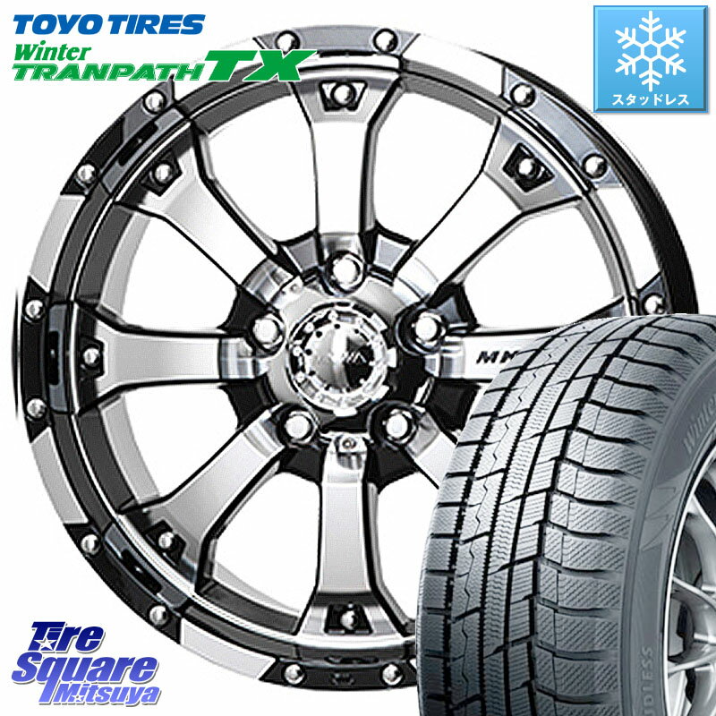 TOYO ウィンター トランパス TX 2023年製 スタッドレス 215/70R16 MKW MK-46 MK46 ダイヤカットグロスブラック ホイール 16インチ 16 X 7.0J +42 5穴 114.3 デリカ D5 D:5