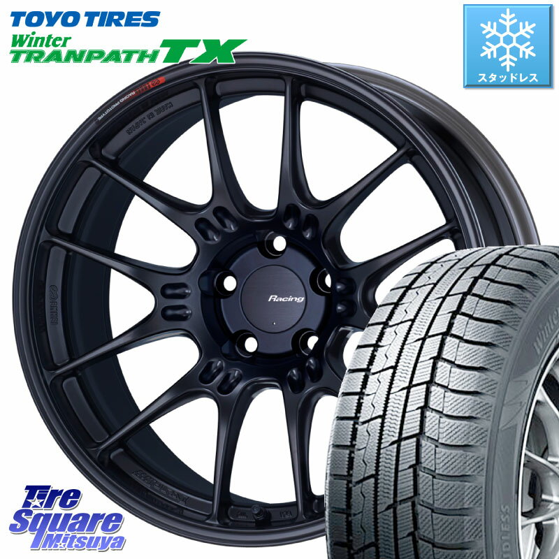 TOYO ウィンター トランパス TX 2023年製 スタッドレス 225/50R18 ENKEI エンケイ RACING GTC02 BK ホイール 18インチ 18 X 7.5J +48 5穴 100