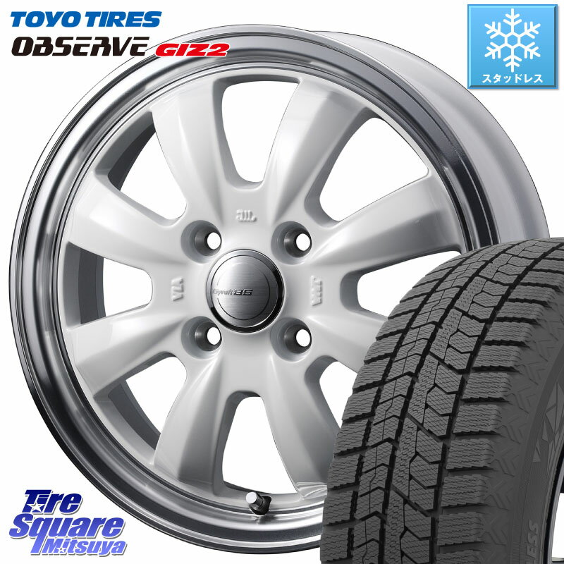 TOYO オブザーブ ギズ2 〇 OBSERVE GIZ2 2023年製 スタッドレス 185/55R15 WEDS GYRAFT 8S ホイール 15インチ 15 X 5.5J +42 4穴 100 フィット ノート サクシード