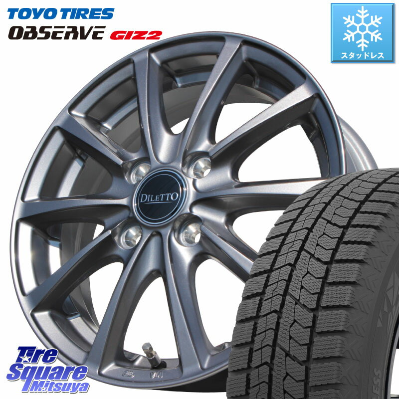 TOYO オブザーブ ギズ2 〇 OBSERVE GIZ2 2023年製 スタッドレス 165/65R14 コスミック DILETTO M10 ディレット ホイール 14インチ 14 X 4.5J +43 4穴 100 ソリオ デリカミニ