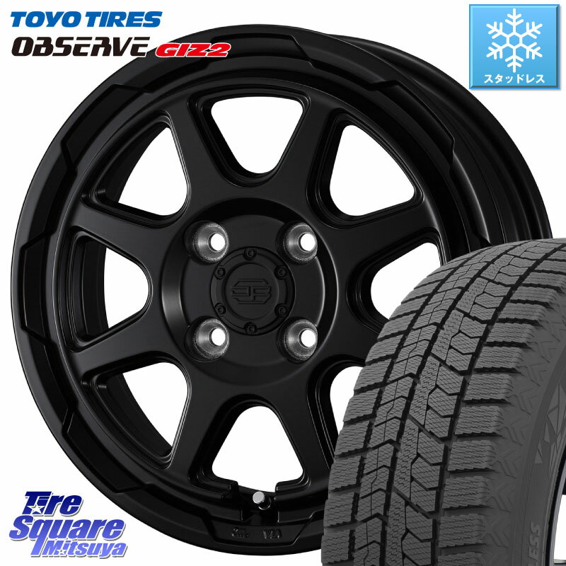 TOYO オブザーブ ギズ2 〇 OBSERVE GIZ2 2023年製 スタッドレス 165/65R14 WEDS STADTBERGE BLK ホイール 14インチ 14 X 4.5J +45 4穴 100 ハスラー ソリオ デリカミニ