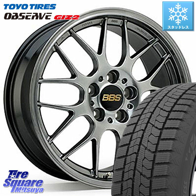 TOYO オブザーブ ギズ2 〇 OBSERVE GIZ2 2023年製 スタッドレス 225/55R19 BBS RG-R 鍛造1ピース ホイール 19インチ 19 X 8.0J +43 5穴 114.3 CX-8 CX-5 アウトバック