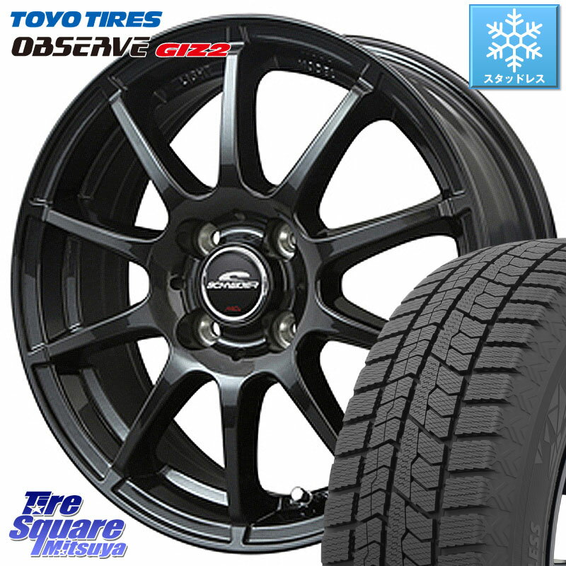 TOYO オブザーブ ギズ2 〇 OBSERVE GIZ2 2023年製 スタッドレス 155/65R14 MANARAY MID SCHNEIDER StaG スタッグ ガンメタ ホイール 14インチ 14 X 4.5J +43 4穴 100