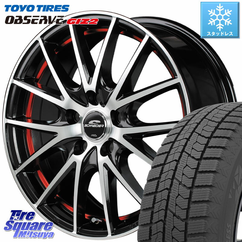 TOYO オブザーブ ギズ2 〇 OBSERVE GIZ2 2023年製 スタッドレス 195/65R15 MANARAY MID SCHNEIDER シュナイダー RX27 RX-27 ホイール 4本 15インチ 15 X 6.0J +45 5穴 100 プリウス XV