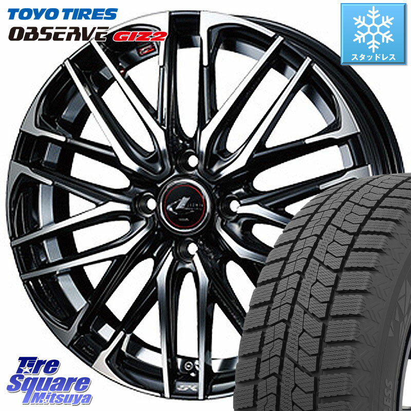 TOYO オブザーブ ギズ2 〇 OBSERVE GIZ2 2023年製 スタッドレス 155/65R14 WEDS レオニス SK PBMC 4H ウェッズ Leonis ホイール 14インチ 14 X 4.5J +45 4穴 100