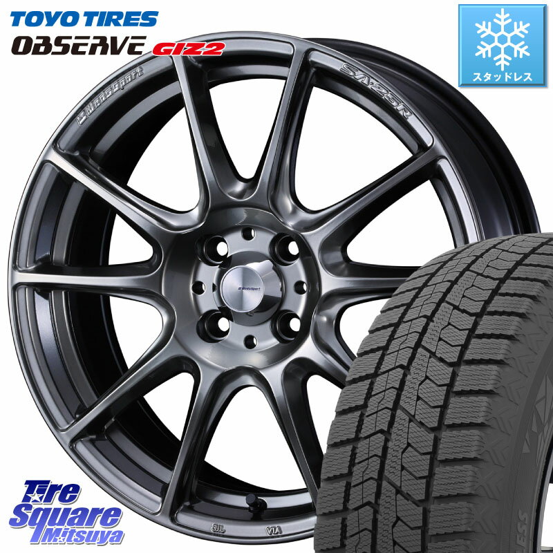 TOYO オブザーブ ギズ2 〇 OBSERVE GIZ2 スタッドレス ミツヤ 185/55R15 WEDS SA-25R PSB ウェッズ スポーツ ホイール 15インチ 15 X 6.0J +38 4穴 100 700系パッソ