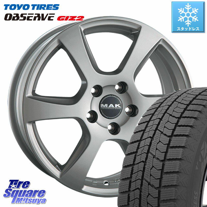 TOYO オブザーブ ギズ2 〇 OBSERVE GIZ2 2023年製 スタッドレス 205/55R16 阿部商会 MAK VINCI(ヴィンチ) ホイール 16インチ 16 X 6.5J(RENAUT MEGANE Z) +47 5穴 114.3 ルノー メガーヌ