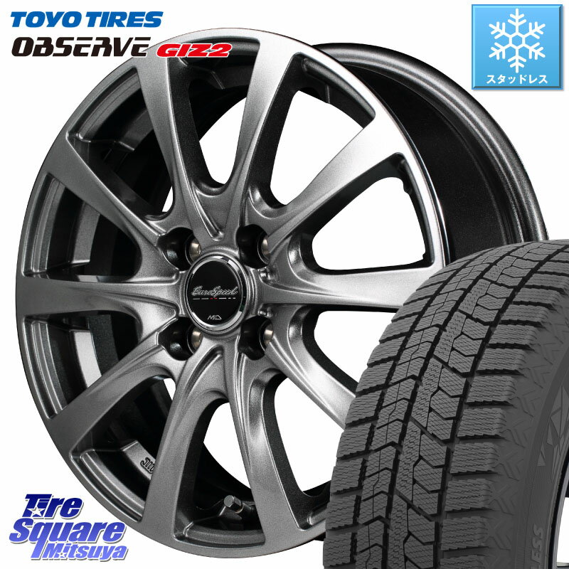 TOYO オブザーブ ギズ2 〇 OBSERVE GIZ2 2023年製 スタッドレス 155/65R14 MANARAY MID EuroSpeed F10 ホイール 4本 14インチ 14 X 4.5J +45 4穴 100