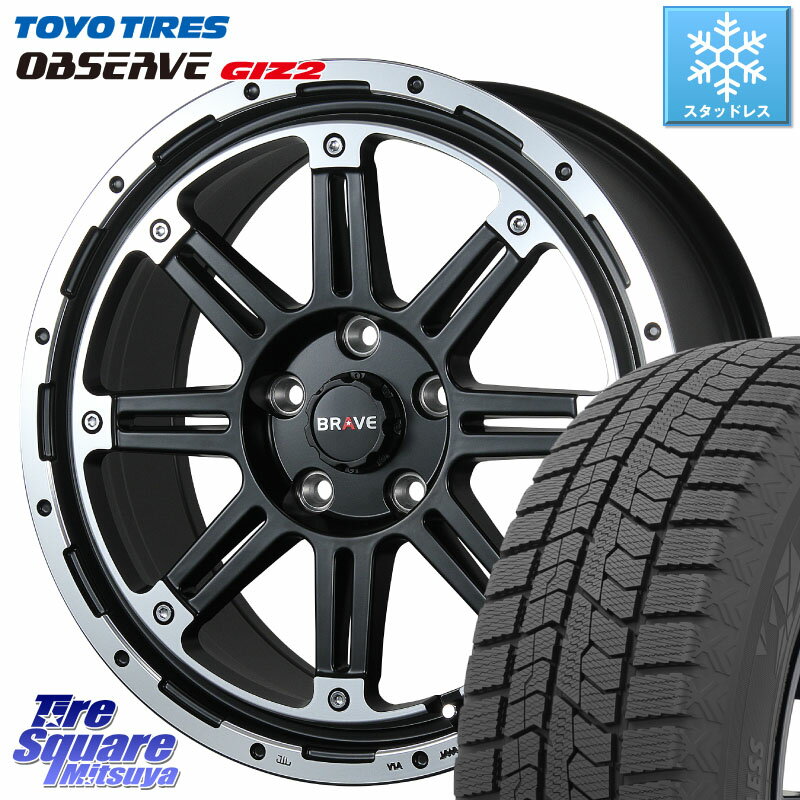 TOYO オブザーブ ギズ2 〇 OBSERVE GIZ2 2023年製 スタッドレス 205/60R16 BLEST Bahns Tech BRAVE-Stream ホイール 16インチ 16 X 7.0J +45 5穴 114.3 MAZDA3 ステップワゴン VOXY