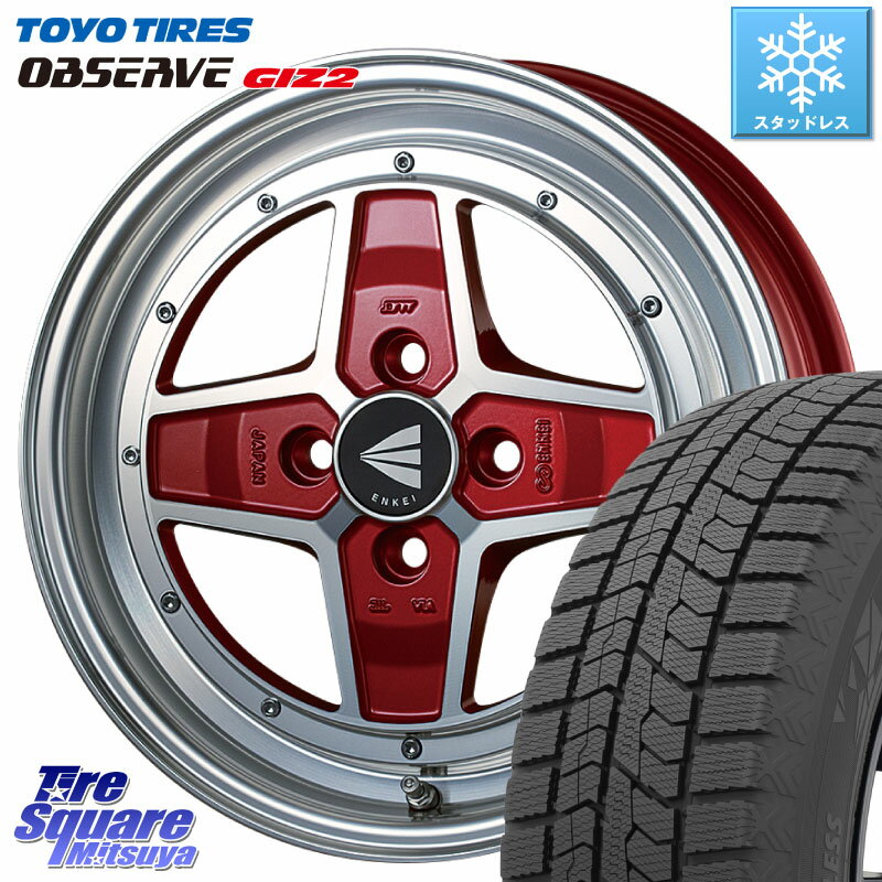 TOYO オブザーブ ギズ2 〇 OBSERVE GIZ2 2023年製 スタッドレス 165/65R15 ENKEI エンケイ NEO CLASSIC APACHE2 15インチ 15 X 5.0J +45 4穴 100 タフト デリカミニ