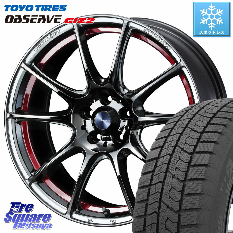 TOYO オブザーブ ギズ2 〇 OBSERVE GIZ2 2023年製 在庫● スタッドレス 225/45R18 WEDS SA-25R RED ウェッズ スポーツ ホイール 18インチ 18 X 7.5J +45 5穴 114.3