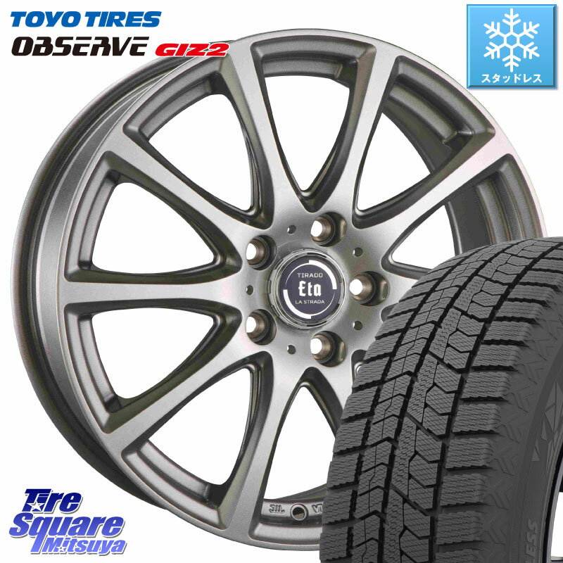 TOYO オブザーブ ギズ2 〇 OBSERVE GIZ2 2023年製 スタッドレス 215/50R17 阿部商会 ティラード イータ 17 X 7.0J +38 5穴 114.3 リーフ