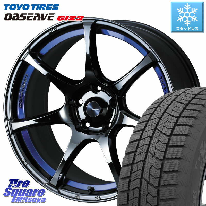 TOYO オブザーブ ギズ2 〇 OBSERVE GIZ2 スタッドレス ミツヤ 215/55R17 WEDS 74041 ウェッズ スポーツ SA75R SA-75R BLC2 17インチ 17 X 7.5J +45 5穴 114.3 ヤリスクロス 70系カムリ RC系オデッセイ前期