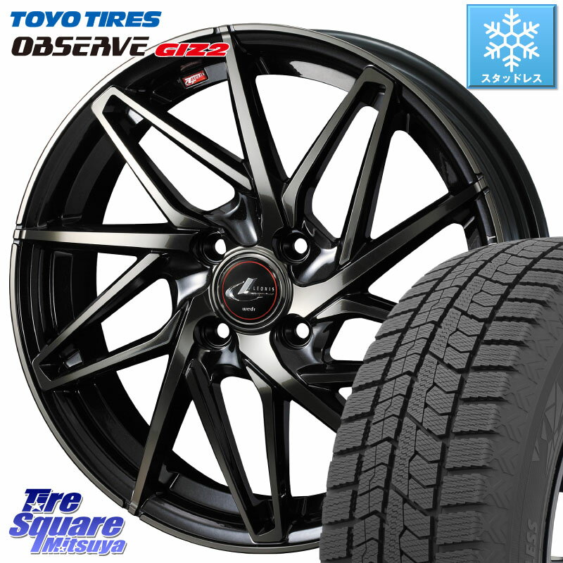 TOYO オブザーブ ギズ2 〇 OBSERVE GIZ2 2023年製 スタッドレス 185/55R15 WEDS 40561 レオニス LEONIS IT PBMCTI 15インチ 15 X 5.5J +43 4穴 100 フィット ノート サクシード