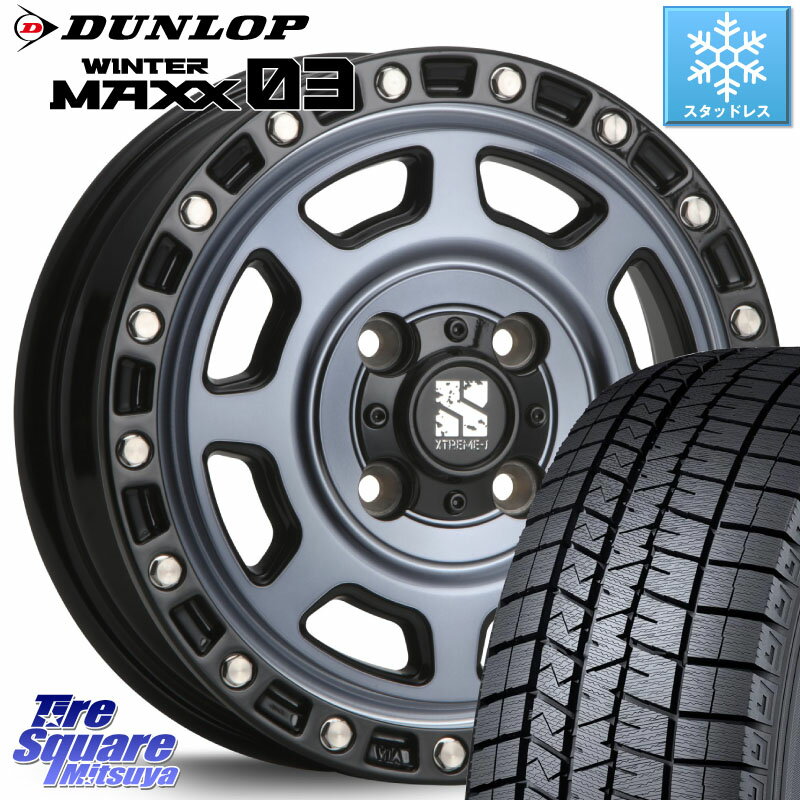 DUNLOP ウィンターマックス03 WM03 ダンロップ スタッドレス 155/65R14 MLJ XJ07 XTREME-J 4H IND エクストリームJ 14インチ 14 X 4.5J +43 4穴 100