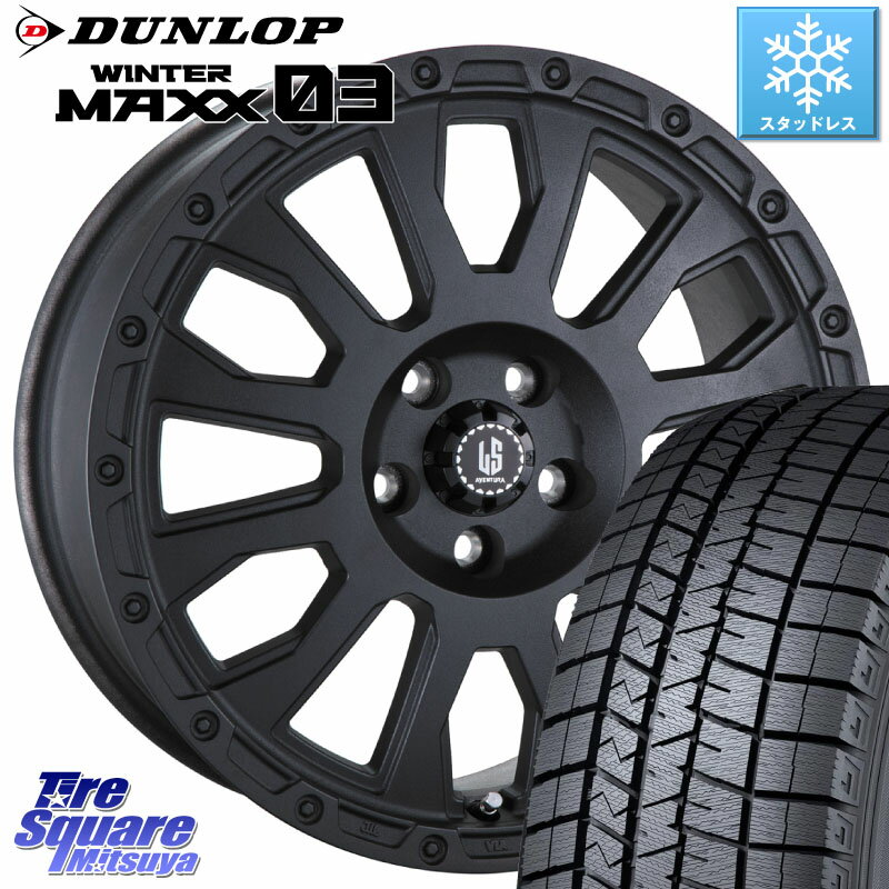 DUNLOP ウィンターマックス03 WM03 ダンロップ スタッドレス 215/40R18 阿部商会 LA STRADA AVENTURA アヴェンチュラ BK 18インチ 18 X 8.0J +40 5穴 114.3