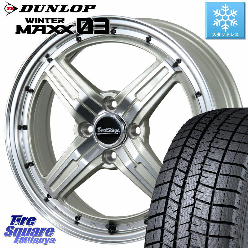 DUNLOP ウィンターマックス03 WM03 ダンロップ スタッドレス 195/45R16 BLEST Beat Stage FS-C ホイール 16インチ 16 X 6.0J +48 4穴 100 マーチ