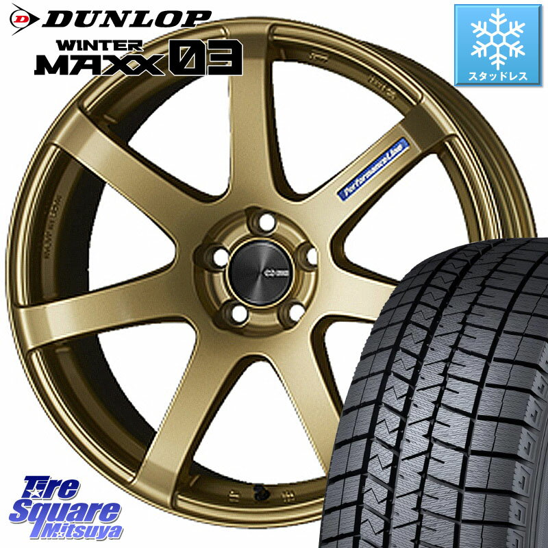 DUNLOP ウィンターマックス03 WM03 ダンロップ スタッドレス 165/50R16 KYOHO ENKEI エンケイ PerformanceLine PF07 -COLORS- 16 X 5.0J +45 4穴 100 コペン