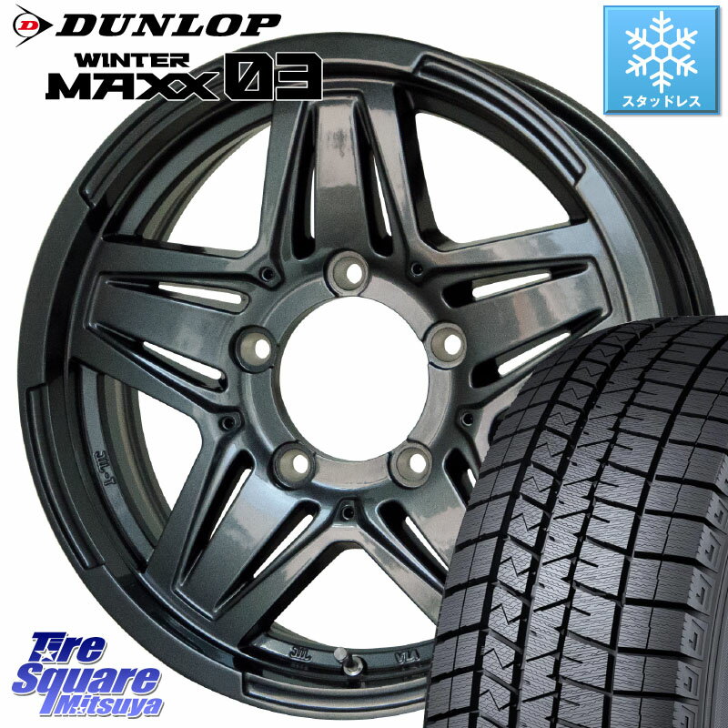 DUNLOP ウィンターマックス03 WM03 ダンロップ スタッドレス 215/70R15 HotStuff マッドクロス JB-01 JB01 (GM) ホイール 15インチ 15 X 6.0J +0 5穴 139.7 シエラ