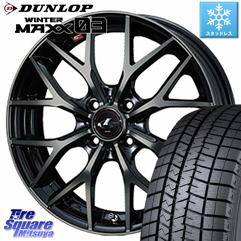 DUNLOP ウィンターマックス03 WM03 ダンロップ スタッドレス 175/65R14 WEDS レオニス MX ウェッズ Leonis ホイール 14インチ 14 X 5.5J +42 4穴 100 フィット サクシード