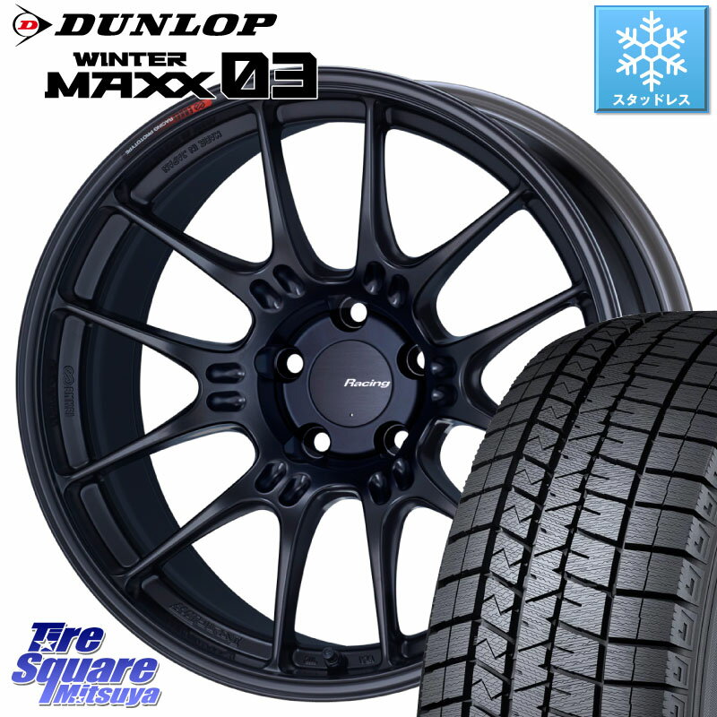 DUNLOP ウィンターマックス03 WM03 ダンロップ スタッドレス 215/45R18 ENKEI エンケイ RACING GTC02 BK ホイール 18インチ 18 X 7.5J +48 5穴 100