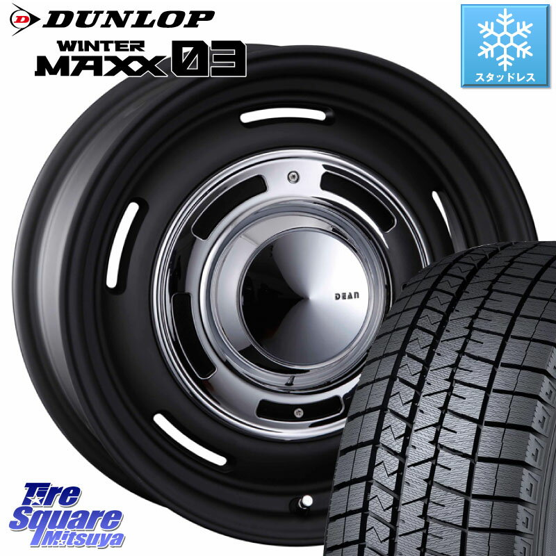 DUNLOP ウィンターマックス03 WM03 ダンロップ スタッドレス SUV 205/55R17 CRIMSON ディーン クロスカントリー ブラック 17インチ 17 X 7.0J +47 5穴 114.3 MAZDA3 ステップワゴン VOXY