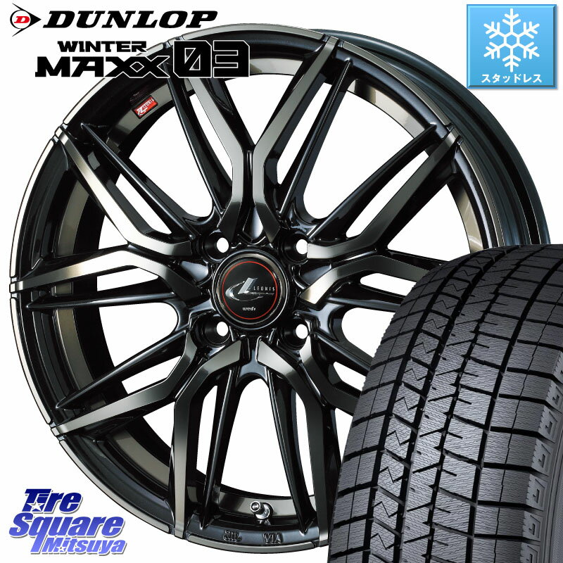 DUNLOP ウィンターマックス03 WM03 ダンロップ スタッドレス 175/65R15 WEDS 40776 レオニス LEONIS LM PBMCTI 15インチ 15 X 5.5J +43 4穴 100 アクア クロスビー