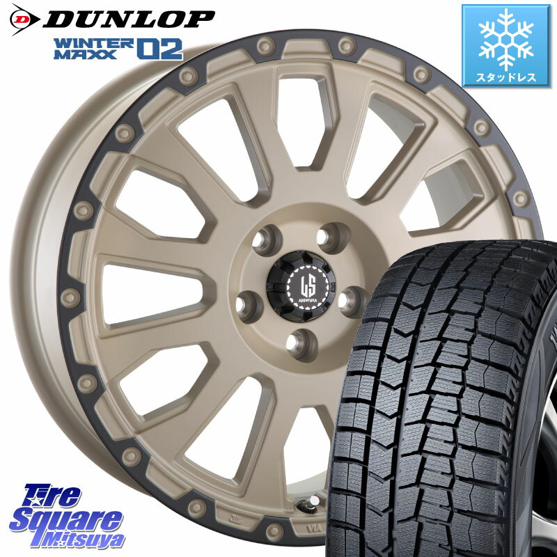 DUNLOP ウィンターマックス02 WM02 ダンロップ スタッドレス 235/50R18 阿部商会 LA STRADA AVENTURA アヴェンチュラ GAR 18インチ 18 X 8.0J +40 5穴 114.3 アルファード