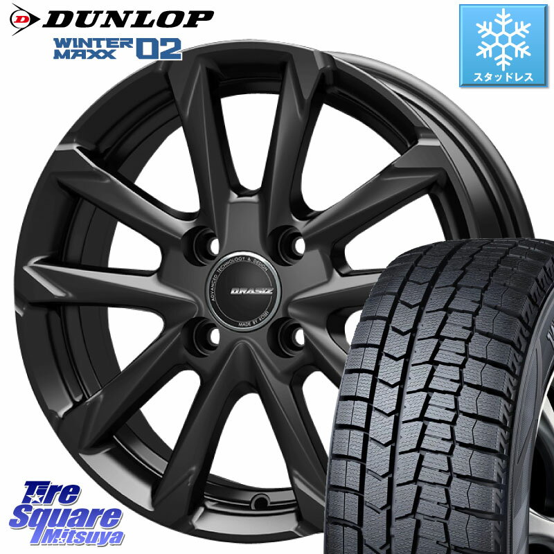 DUNLOP ウィンターマックス02 WM02 ダンロップ スタッドレス 155/70R13 KOSEI QGC300B QRASIZ GC36F クレイシズ ホイール 13インチ 13 X 4.0J +45 4穴 100