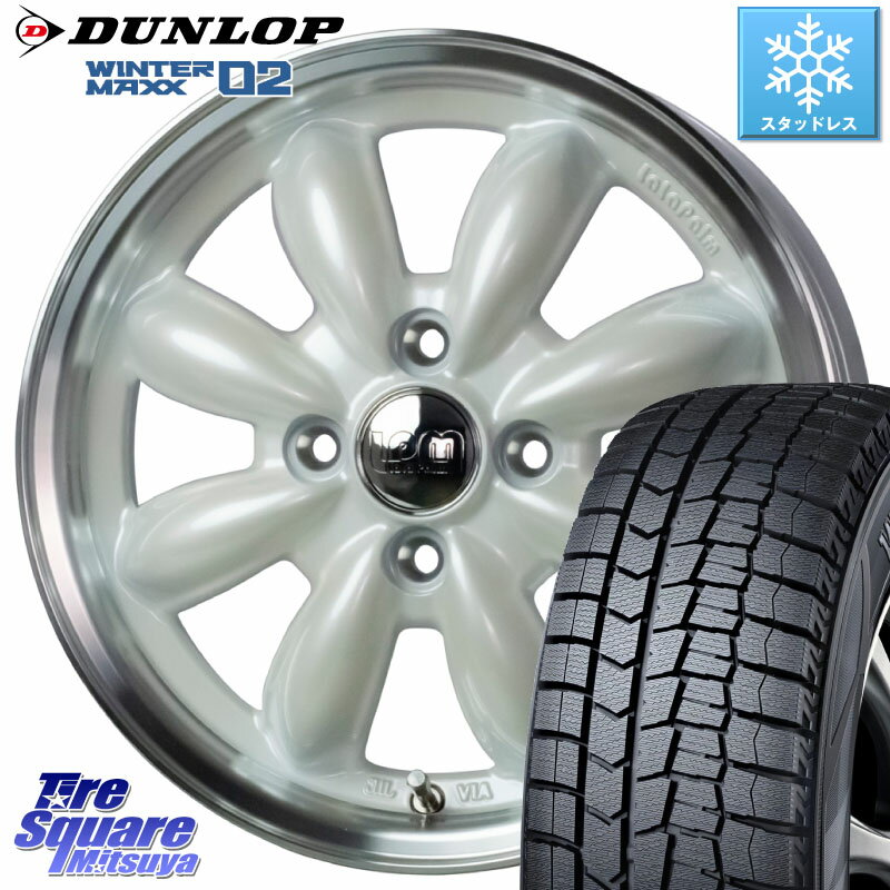 DUNLOP ウィンターマックス02 WM02 特価 ダンロップ スタッドレス 155/65R14 HotStuff LaLa Palm CUP2 ララパーム ホイール 14インチ 14 X 4.5J +45 4穴 100 デリカミニ