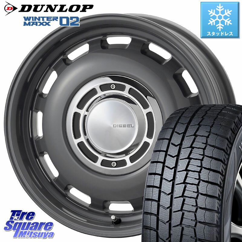 DUNLOP ウィンターマックス02 WM02 ダンロップ スタッドレス 185/55R15 コスミック クロスブラッド DIESEL ディーゼル ホイール 15インチ 15 X 6.0J +32 4穴 100 サクシード