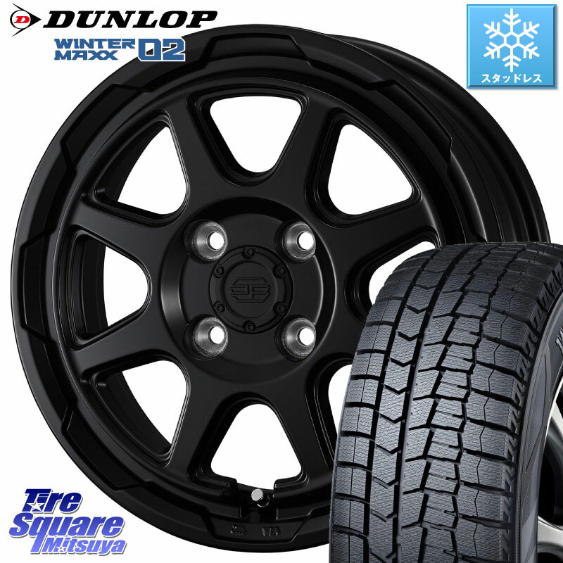 DUNLOP ウィンターマックス02 WM02 ダンロップ スタッドレス 165/65R15 WEDS STADTBERGE BLK ホイール 15インチ 15 X 4.5J +45 4穴 100 ソリオ タフト デリカミニ