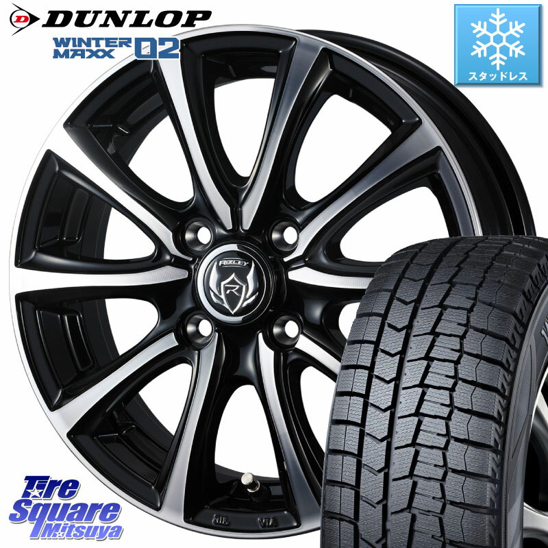 DUNLOP ウィンターマックス02 WM02 ダンロップ スタッドレス 135/80R13 WEDS ウエッズ RIZLEY MS ホイール 13インチ 13 X 4.0J +45 4穴 100