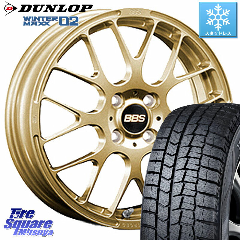 DUNLOP ウィンターマックス02 WM02 ダンロップ スタッドレス 185/55R15 BBS RP 鍛造1ピース ホイール 15インチ 15 X 5.5J +45 4穴 100 フィット ノート