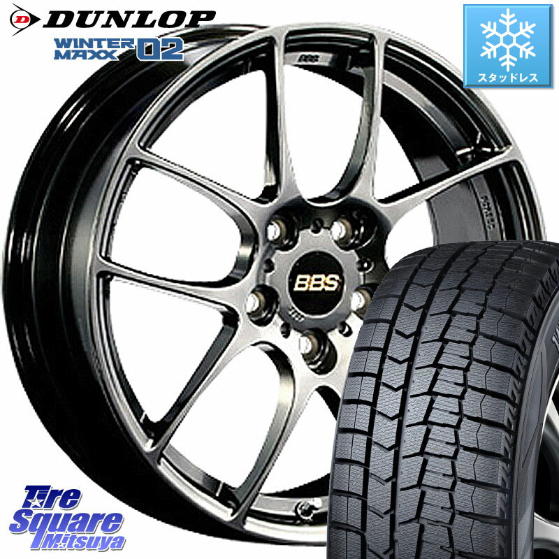 DUNLOP ウィンターマックス02 WM02 ダンロップ スタッドレス 195/45R17 BBS RF 鍛造1ピース DB ホイール 17インチ 17 X 7.0J +48 4穴 100 アクア フィット ロードスター