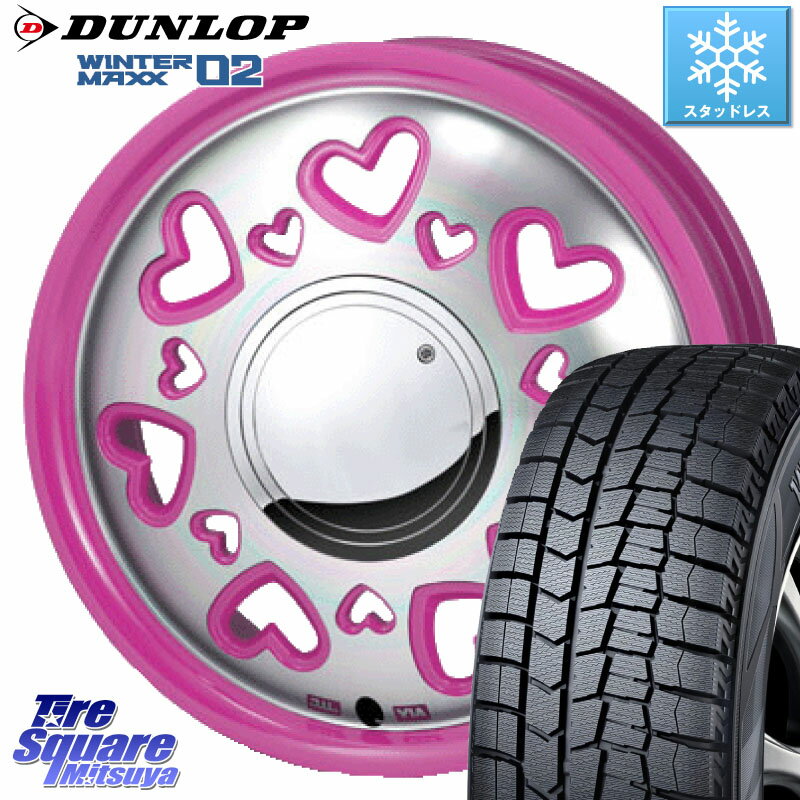 DUNLOP ウィンターマックス02 WM02 CUV ダンロップ スタッドレス 165/60R15 MONZA K Quty キューティー ホイール 15インチ 15 X 4.5J +43 4穴 100 ハスラー ソリオ デリカミニ