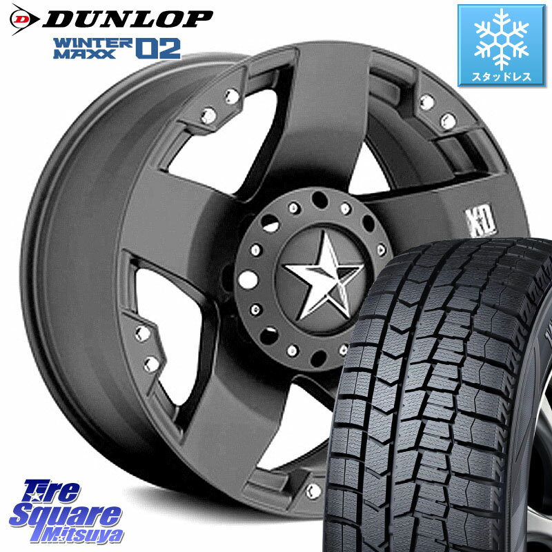 DUNLOP ウィンターマックス02 WM02 CUV ダンロップ スタッドレス 225/60R17 KMC XD775ROCKSTAR ホイール 17インチ 17 X 8.0J(US) +35 5穴 114.3