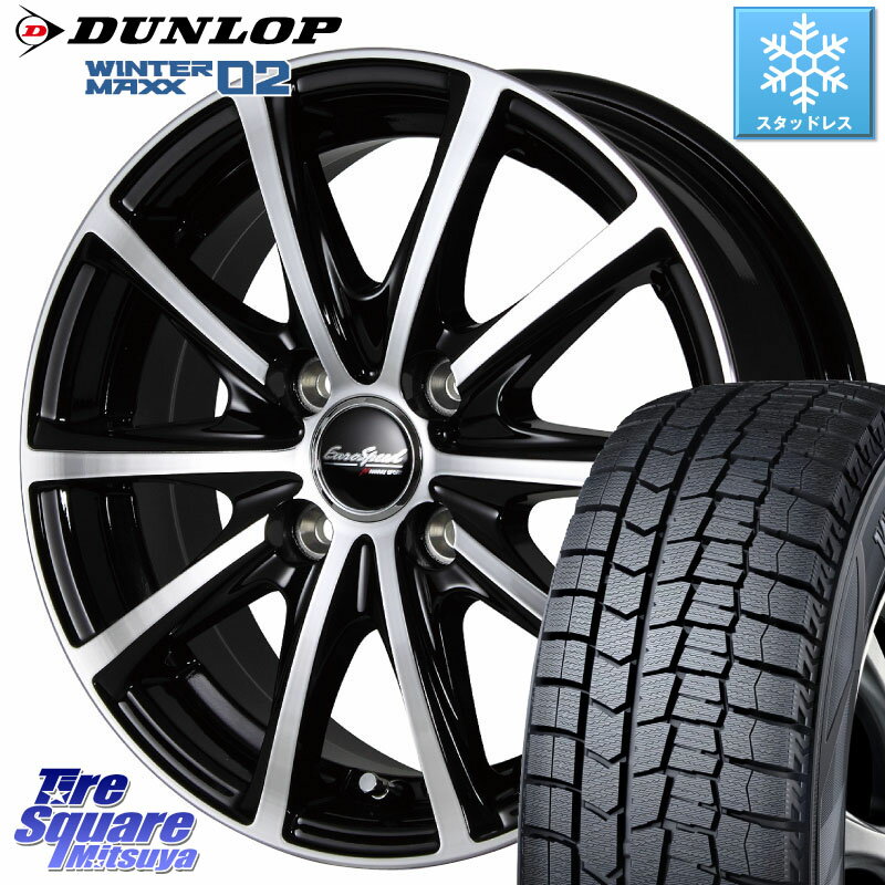 DUNLOP ウィンターマックス02 WM02 ダンロップ スタッドレス 155/70R13 MANARAY MID EUROSPEED V25 ホイール 13インチ 13 X 4.0J +43 4穴 100