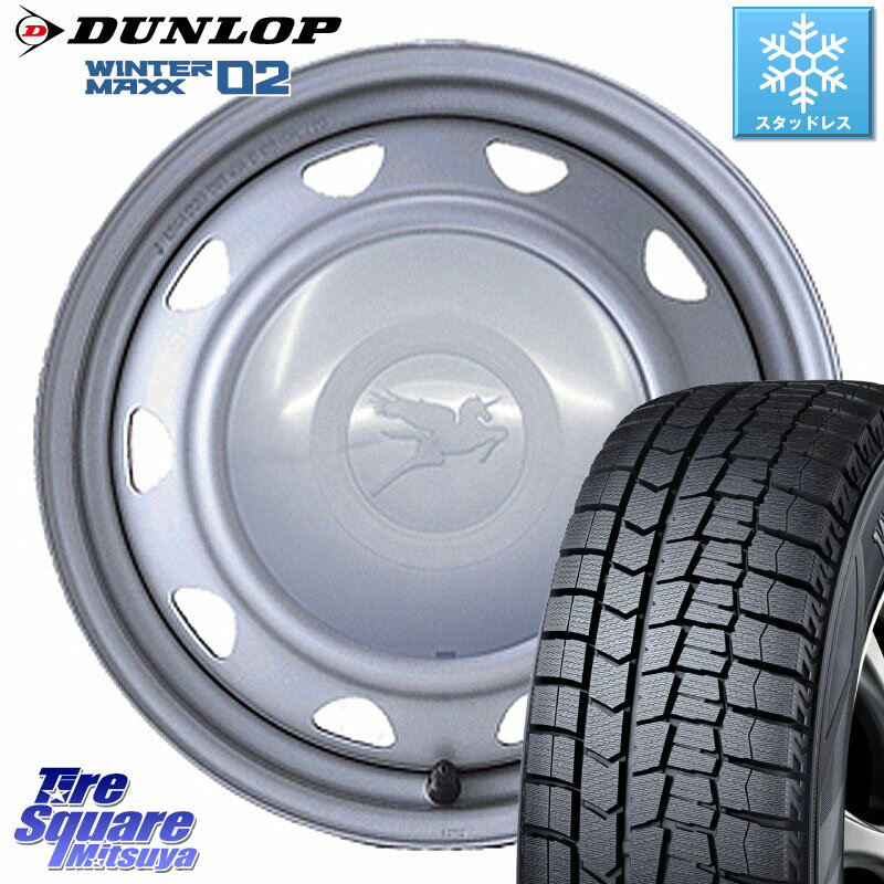 DUNLOP ウィンターマックス02 WM02 特価 ダンロップ スタッドレス 145/80R13 WEDS キャロウィン PB-401F スチールホイール 13インチ 13 X 4.0J +40 4穴 100