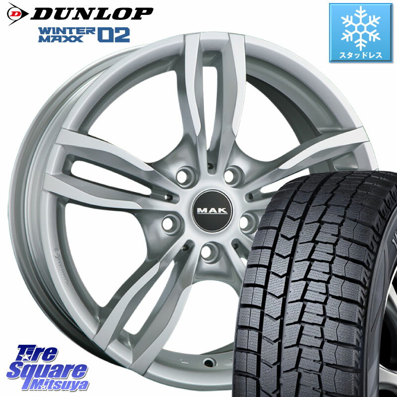 DUNLOP ウィンターマックス02 WM02 96T XL CUV ダンロップ スタッドレス 205/60R16 阿部商会 MAK LUFT ホイール 16インチ 16 X 7.0J(BMW F30 F31) +34 5穴 120 BMW 3シリーズ ツーリング（F30 F31）