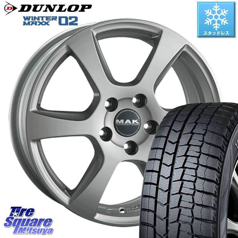 DUNLOP ウィンターマックス02 WM02 ダンロップ スタッドレス 225/55R16 阿部商会 MAK VINCI(ヴィンチ) ホイール 16インチ 16 X 7.0J(MB S205) +48 5穴 112 メルセデスベンツ Cクラス