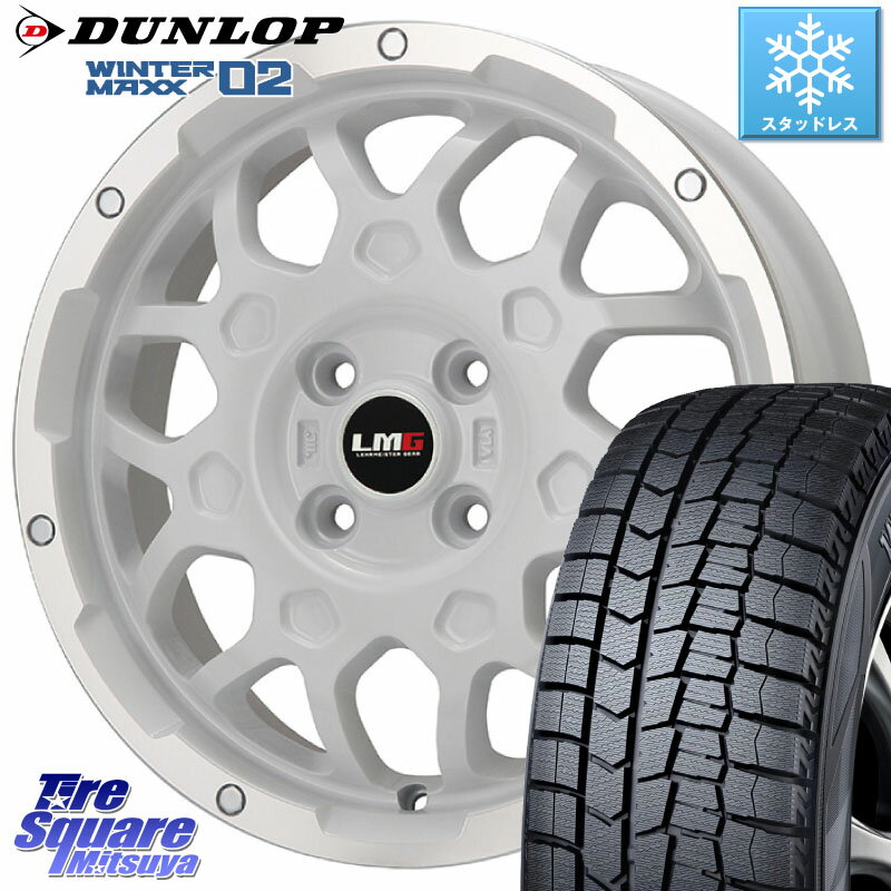 DUNLOP ウィンターマックス02 WM02 軽自動車 ダンロップ スタッドレス 165/55R15 LEHRMEISTER レアマイスター LMG MS-9W ホイール 15インチ 15 X 4.5J +45 4穴 100