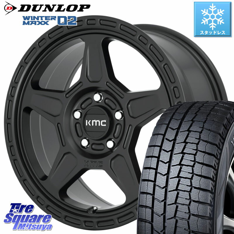 DUNLOP ウィンターマックス02 WM02 XL ダンロップ スタッドレス 225/50R17 KMC KM721 ALPINE ブラック ホイール 17インチ 専用Nut別売 17 X 8.0J +38 5穴 114.3 RX-8