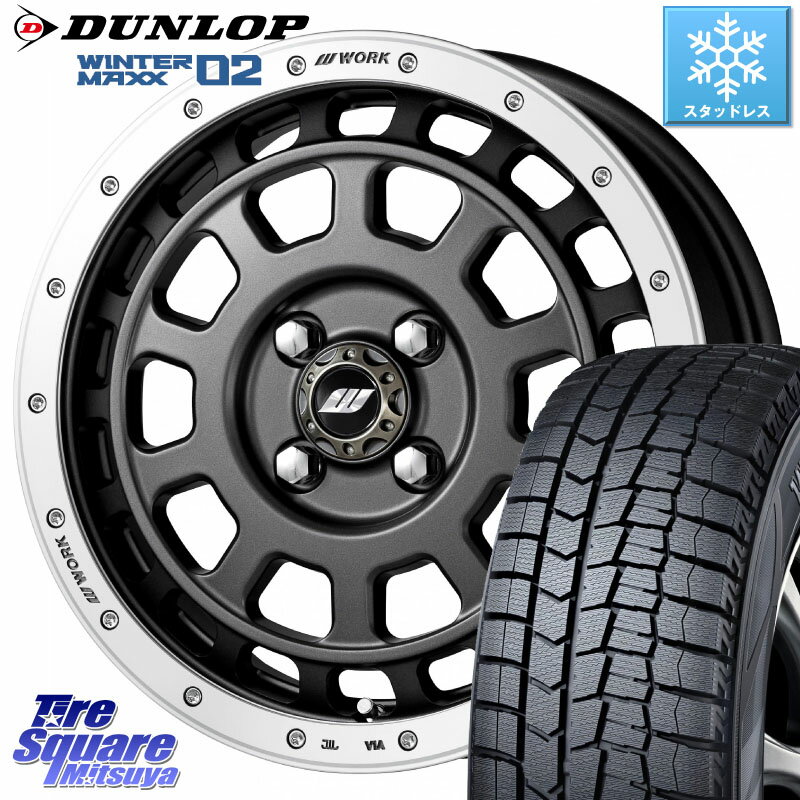 DUNLOP ウィンターマックス02 WM02 ダンロップ スタッドレス 165/65R15 WORK ワーク CRAG クラッグ T-GRABIC グラビック ホイール 15インチ 15 X 5.0J +45 4穴 100 ソリオ タフト デリカミニ