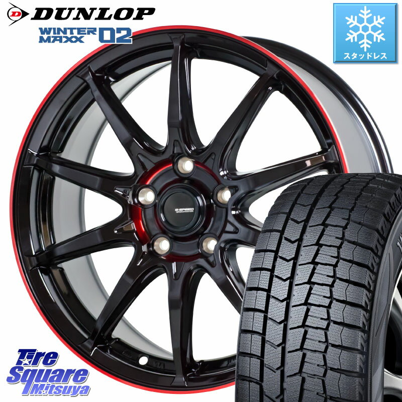 DUNLOP ウィンターマックス02 WM02 XL ダンロップ スタッドレス 225/50R17 HotStuff 軽量設計 G.SPEED P-05R P05R RED ホイール 17インチ 17 X 7.0J +48 5穴 114.3 WRX S4