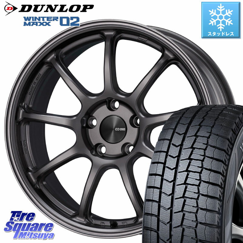 DUNLOP ウィンターマックス02 WM02 STD CUV ダンロップ スタッドレス 225/45R18 KYOHO ENKEI エンケイ PerformanceLine PF09 ホイール 4本 18インチ 18 X 8.0J +45 5穴 114.3 リーフ