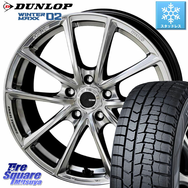 DUNLOP ウィンターマックス02 WM02 STD CUV ダンロップ スタッドレス 225/45R18 KYOHO ENKEI TUNING SC50 ホイール 4本 18インチ 18 X 8.0J +45 5穴 114.3 リーフ