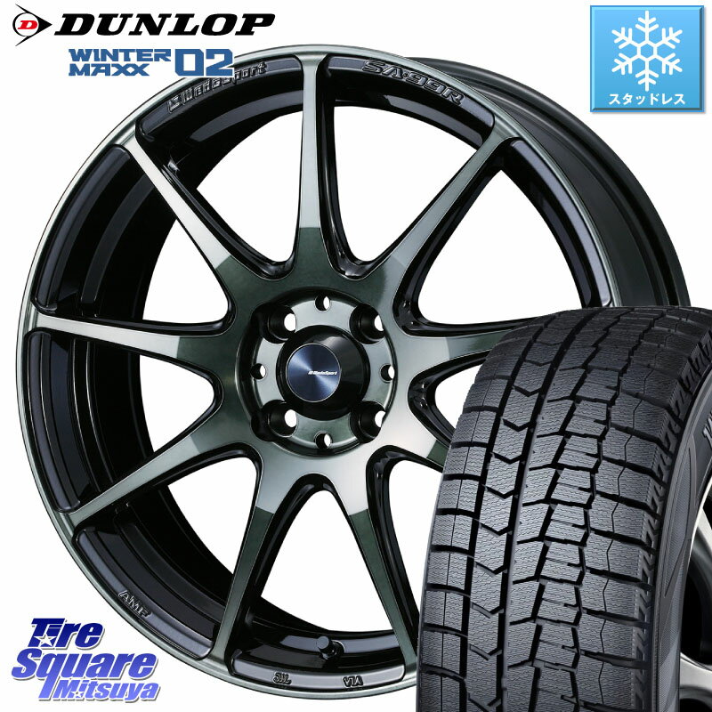 DUNLOP ウィンターマックス02 WM02 ダンロップ スタッドレス 185/55R15 WEDS ウェッズ スポーツ SA99R SA-99R WBC 15インチ 15 X 6.0J +38 4穴 100 サクシード